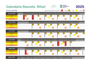 Calendario raccolta rifiuti anno 2025